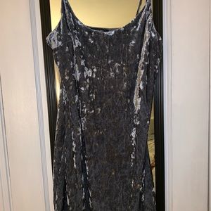 Gray Velvet Slip Dress